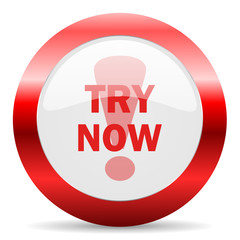 try now glossy web icon