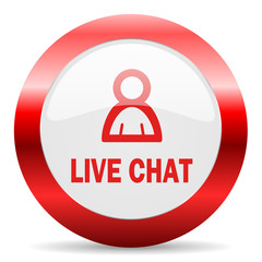 live chat glossy web icon