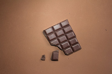 Dark chocolate bar, broken