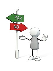 little sketchy man at destination board yes or no