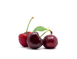 Sweet cherry on white background