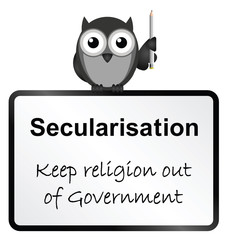 Secularisation religion and government sign