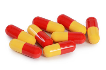 Tablets close up. A medical background