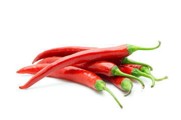 Hot red chili or chilli pepper isolated.