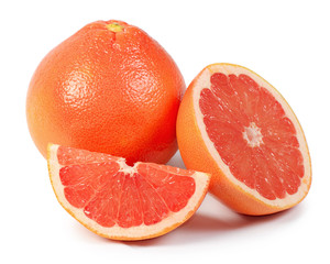 Bright grapefruit isolated on white background