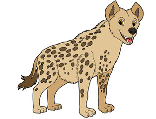 Cartoon animal - hyena - flat coloring style