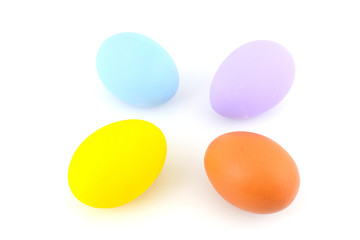 multi color eggs isolated on white