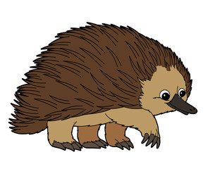 Cartoon animal - hedgehog - flat coloring style