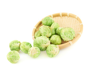 Brussels sprouts falling out of the basket