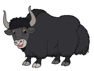 Cartoon animal - yak - illustration for the children