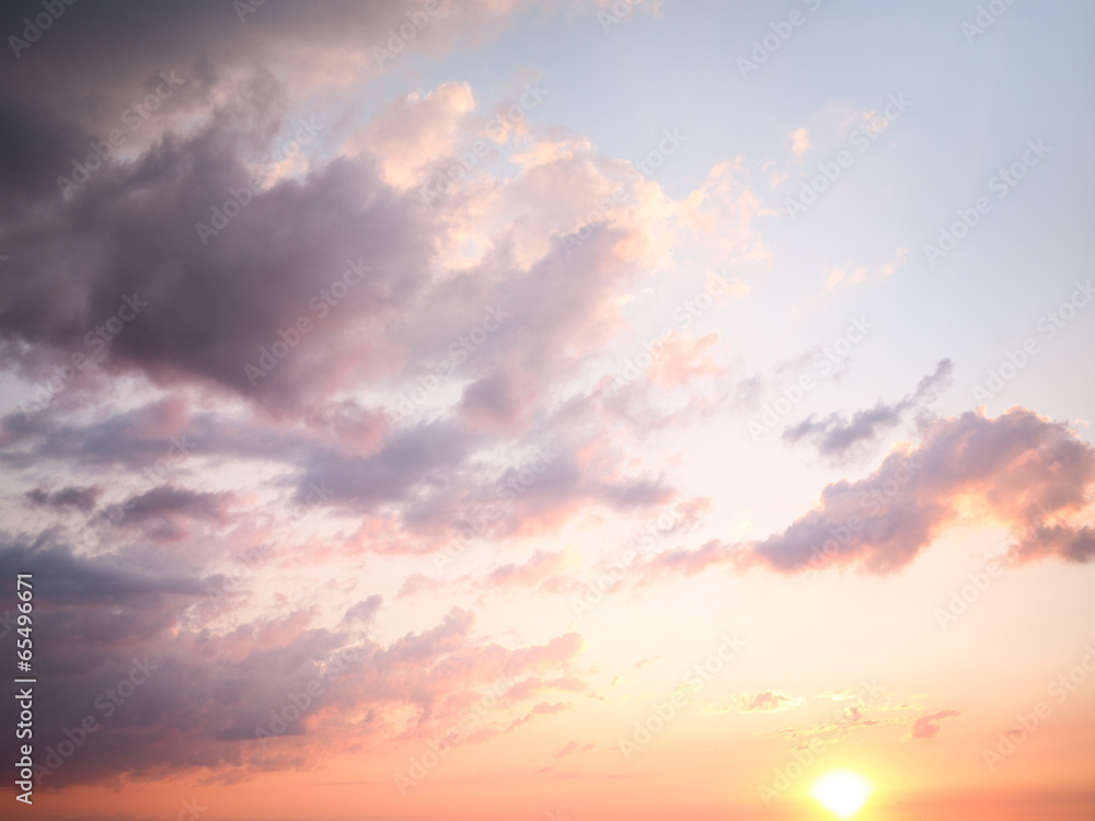 Wall mural cloudy sunset