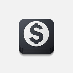 square button: money