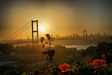 An Istanbul Sunset with bosphorus bridge