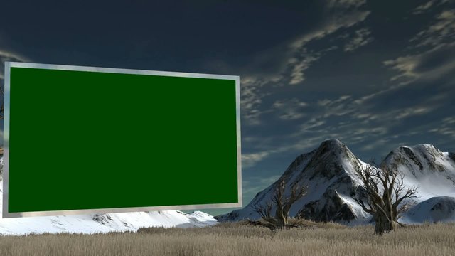 Savanna with Flat TV Green Screen - Virtual Studio Background