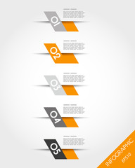orange fast oblique infographic stickers