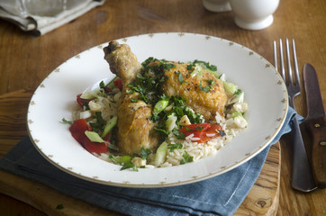 Chicken with spicy rice
