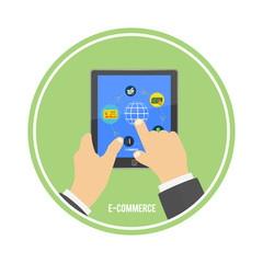 E-commerce infographic concept of purchasing