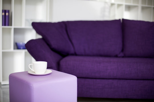 Cup And Purple Couch