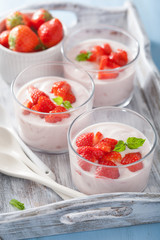 healthy breakfast with yogurt and strawberry