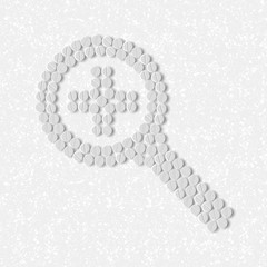 pills concept, magnifier