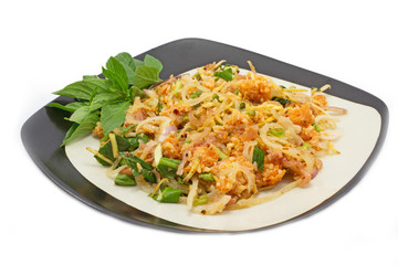 Spicy sour salad with fermented pork- Thai cuisine