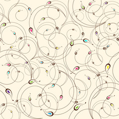 Floral vector curves wallpaper. Background pattern