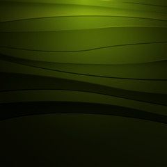 Green abstract background with curved lines