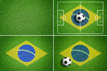 Mixed Soccer Backgrounds / Flag of Brazil