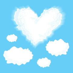 white cloud heart