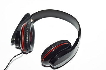 the headphone on paper background