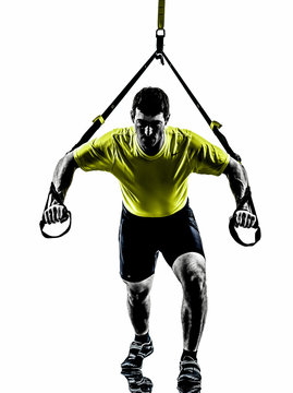 Man Exercising Suspension Training  Trx Silhouette