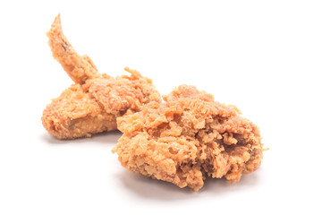 Fried chicken on white background