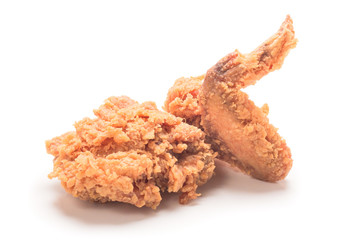 Fried chicken on white background
