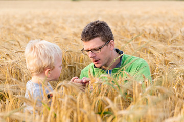 Vater und Sohn im Kornfeld