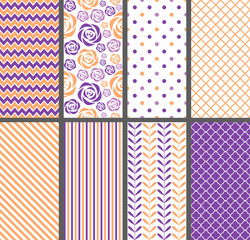Purple & Orange seamless patterns