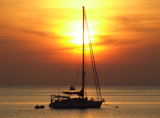 Boat and sunset in Thailand