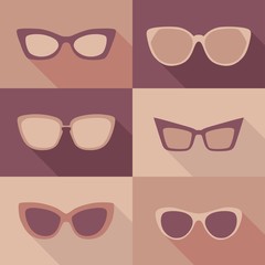 glasses set, hipster glasses, vector illustration