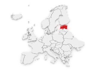 Map of Europe and Estonia.
