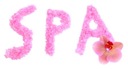 Conceptual photo of SPA, isolated on white