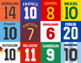 Fototapeta premium Maillots de Football