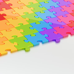Obraz premium Surface half-covered with the puzzles
