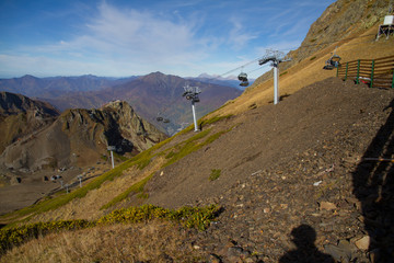 chairlift in mountains of Krasnaya Polyana