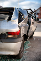 Car written off in a traffic accident