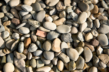 Background of smooth waterworn pebbles
