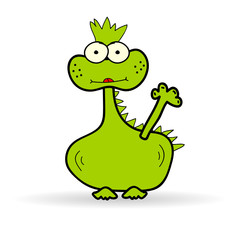 funny dinosaur color vector