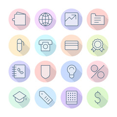 Thin Line Icons For Business and Finance