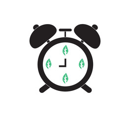 silhouette eco green clock vector illustration