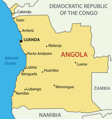 Republic of Angola - vector map - obrazy, fototapety, plakaty