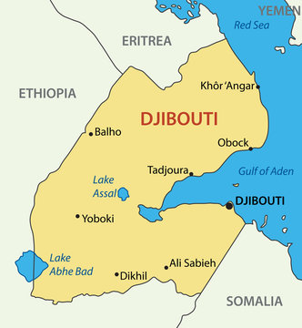 Republic of Djibouti - vector map