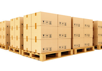 Stacks of cardboard boxes